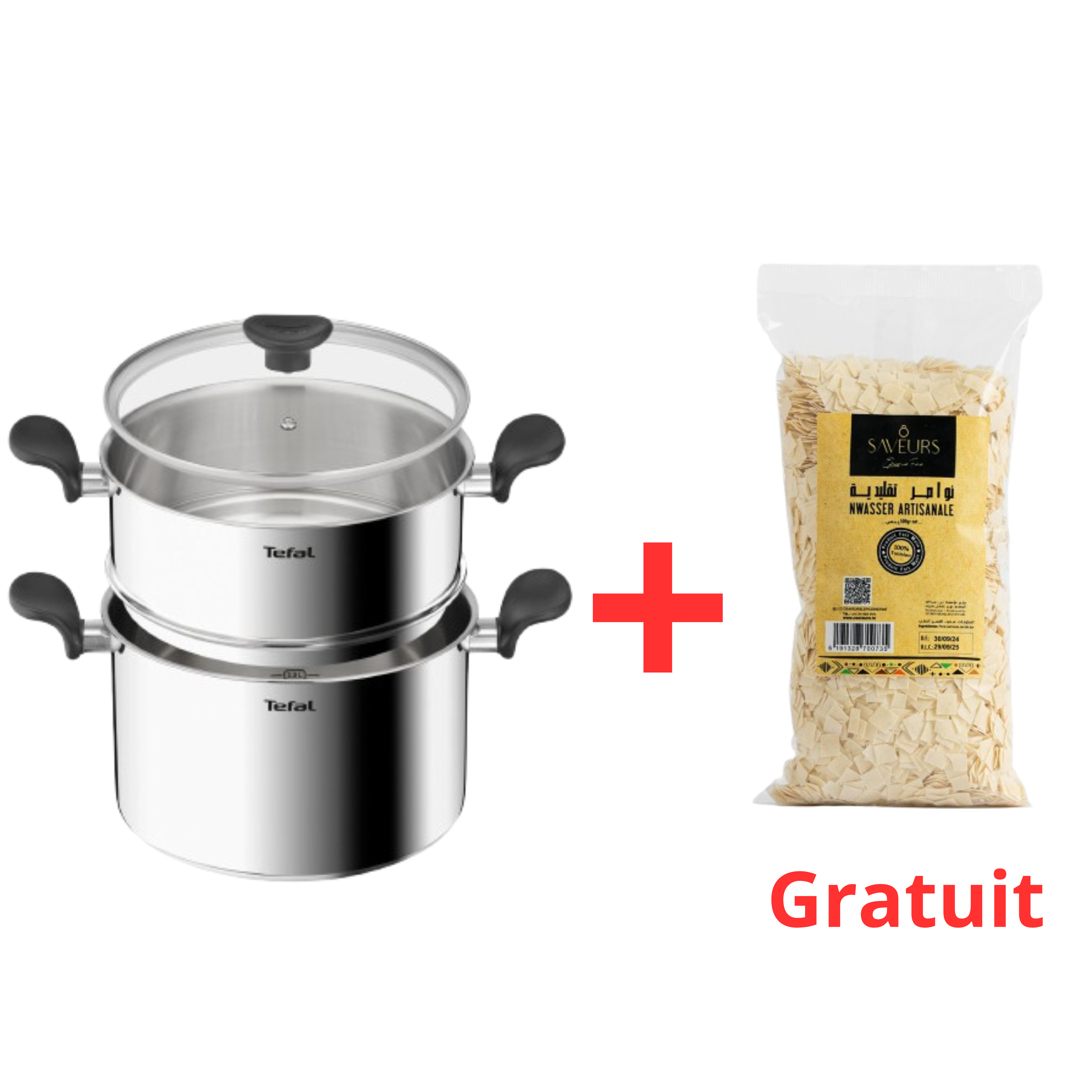 Pack Couscoussier Inox 24cm + Nwasser Nature 500g Gratuit