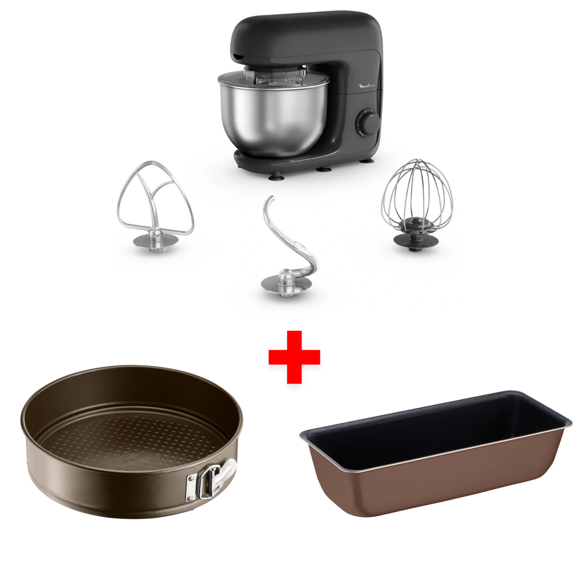 Pack Mariage Robot Pâtissier 800W + Moule à Charnière 25 cm + Plaque à Cake 28 cm