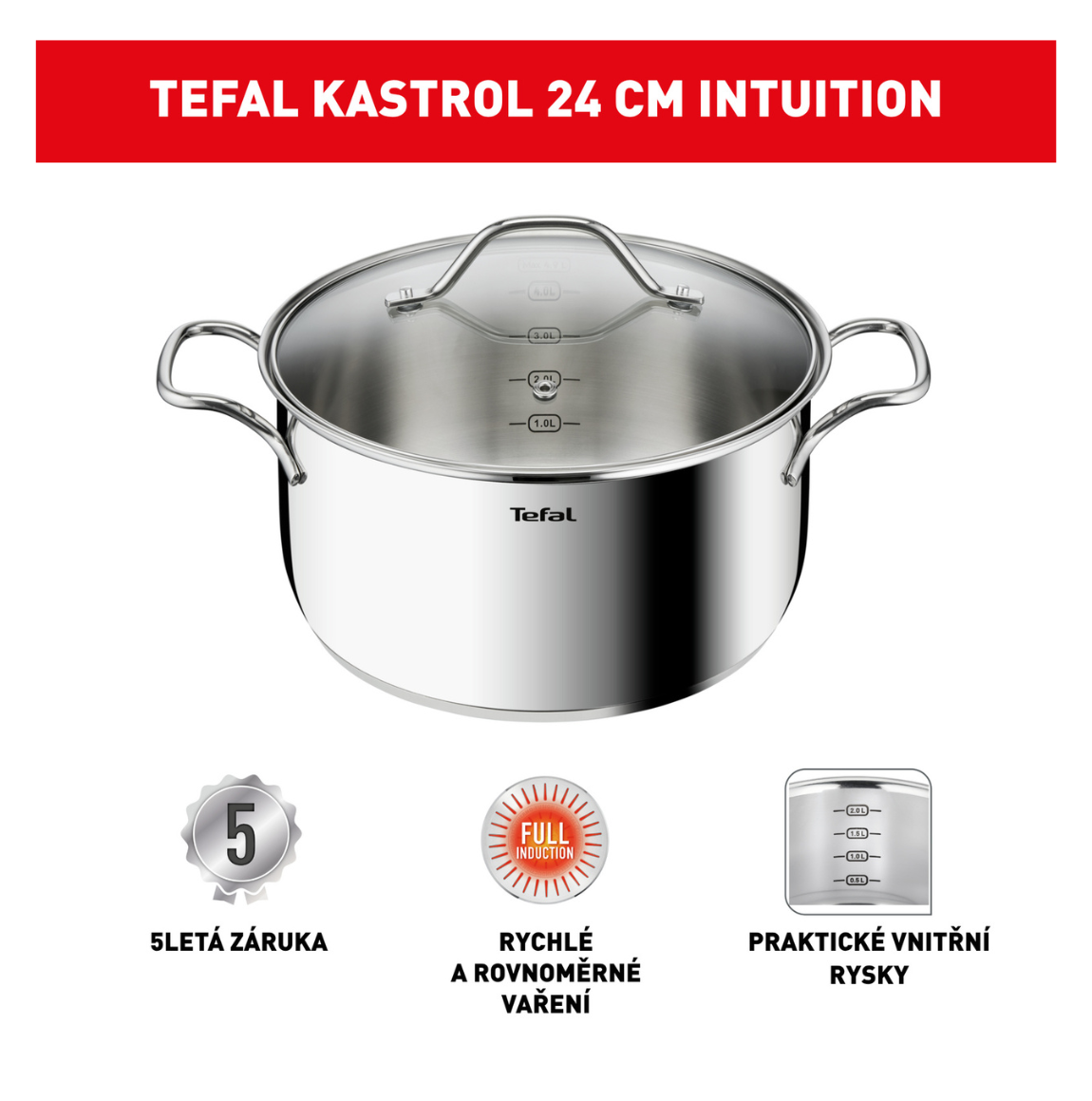 Faitout Intuition 24 cm + Couvercle