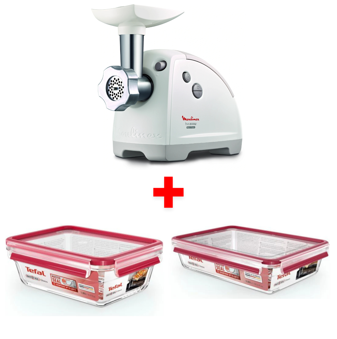Pack Mariage Hachoir à Viande HV8 2000W + MasterSeal Glass 3L + MasterSeal Glass 1.3L
